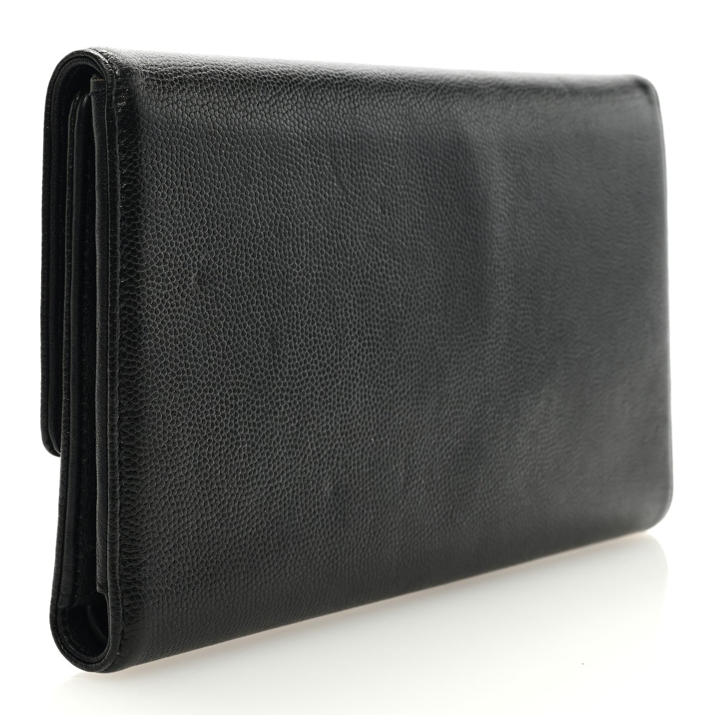 Caviar Sevruga Long Flap Wallet Black