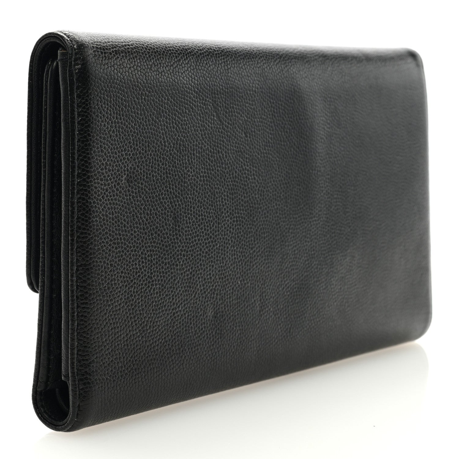 Chanel Caviar Sevruga Long Flap Wallet Black 3 of 7