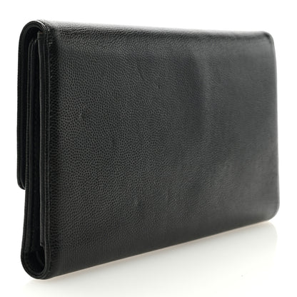 Chanel Caviar Sevruga Long Flap Wallet Black 3 of 7