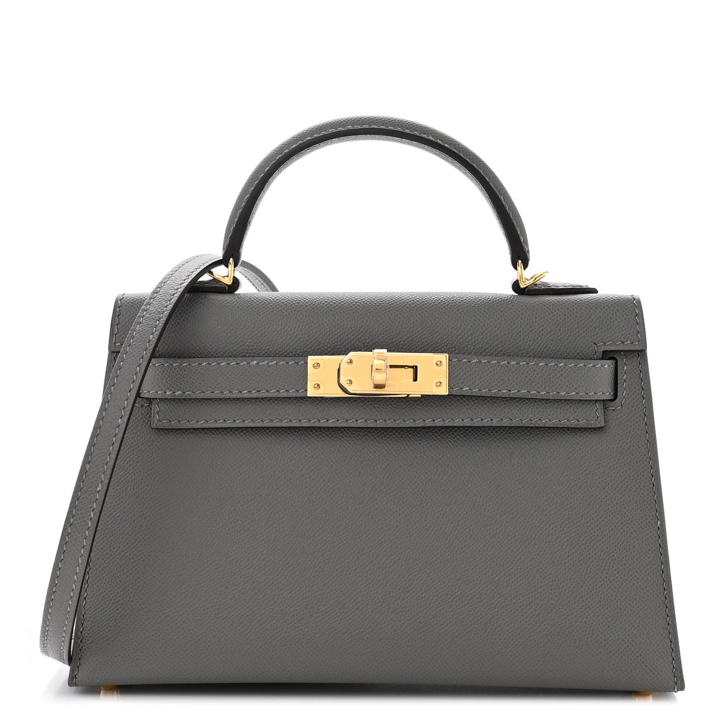 Madame Calfskin Mini Kelly Sellier 20 Gris Meyer