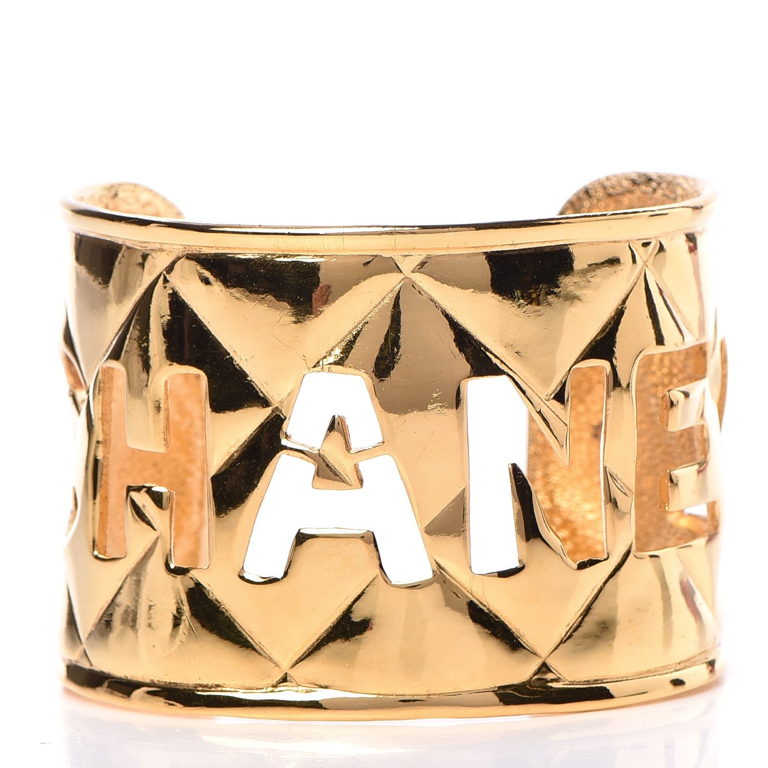Chanel Quilted Cut Out Cuff Gold 1 of 4