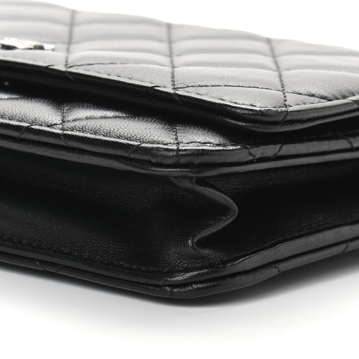 Chanel Lambskin Quilted Wallet On Chain WOC Black 9 of 9