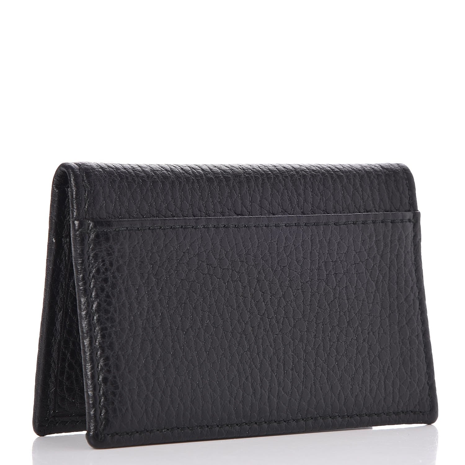 Gucci Pebbled Calfskin GG Marmont Card Case Black 3 of 8