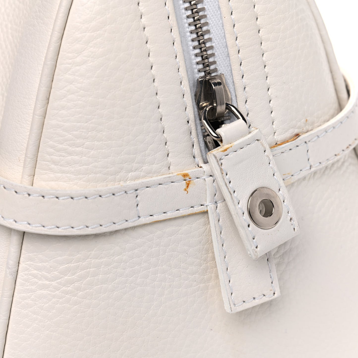 Calfskin Logo Charms Boston White