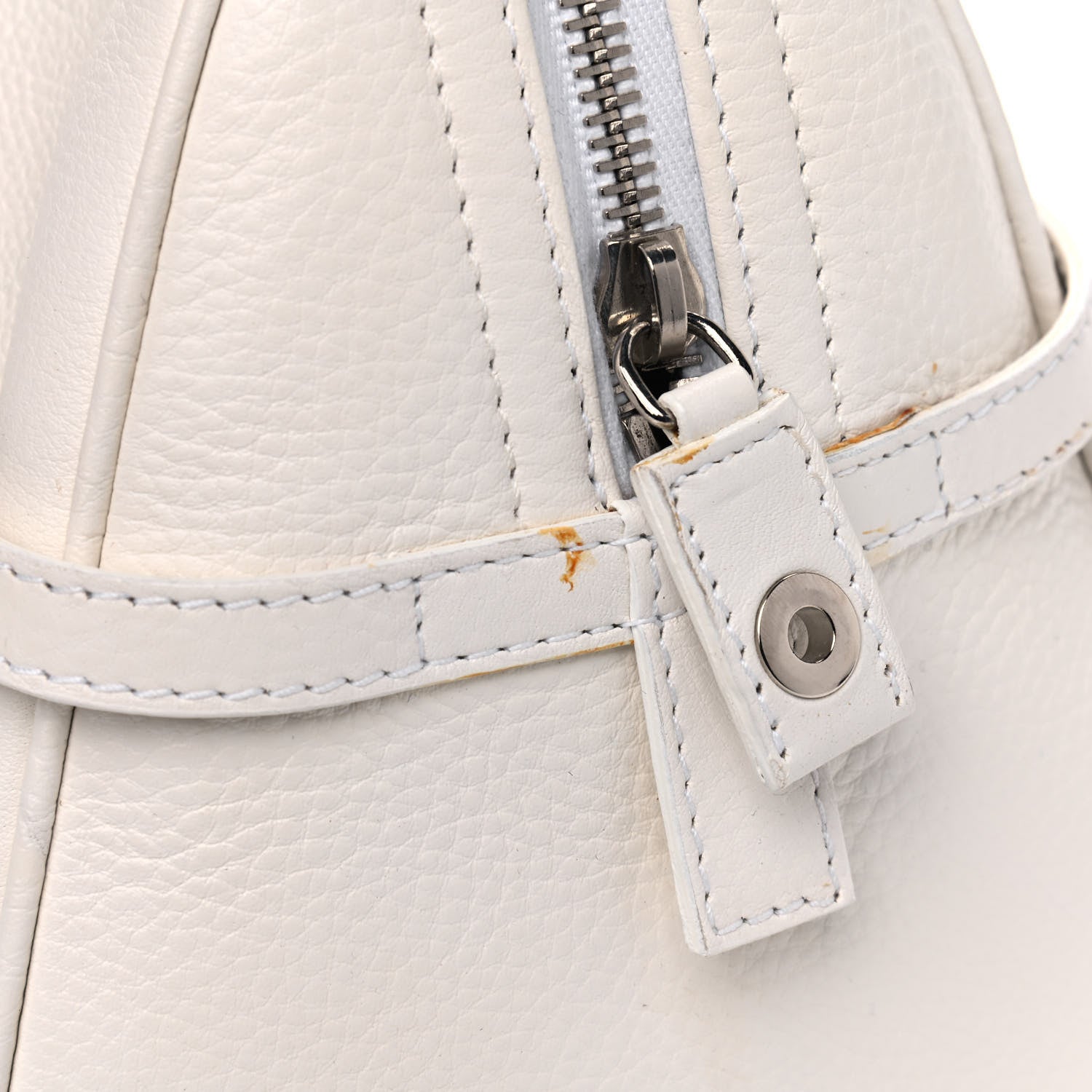 Christian Dior Calfskin Logo Charms Boston White 14 of 15