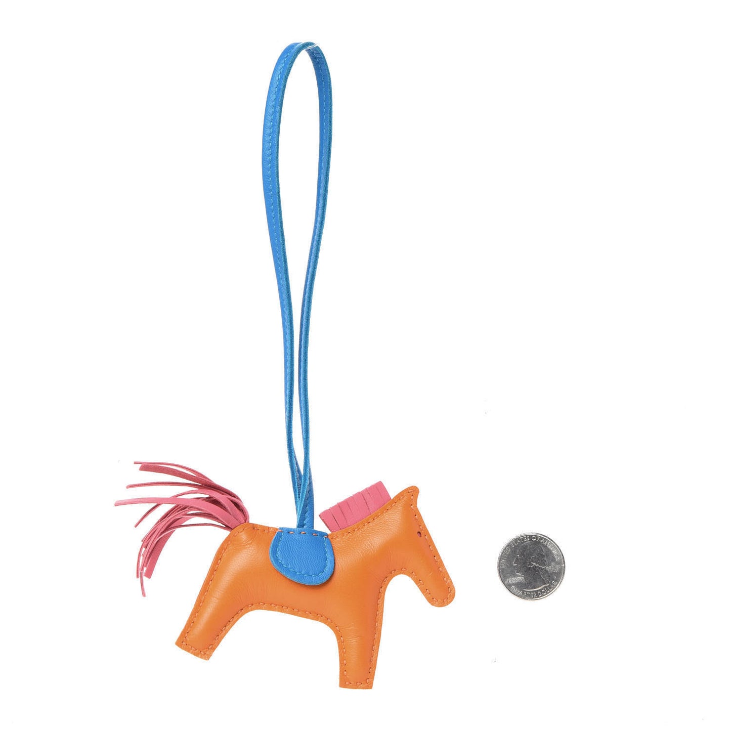 Milo Lambskin Grigri Rodeo Horse Bag Charm PM Orange Bleu Zanzibar Rose Azalee