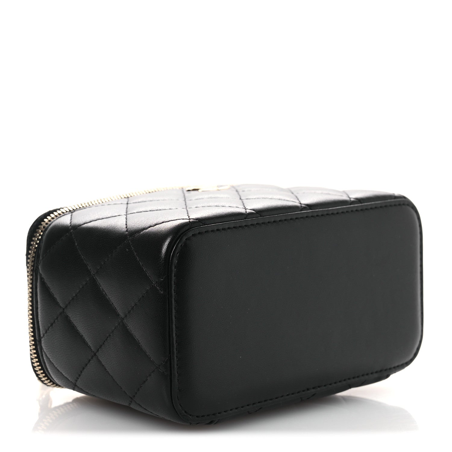 Chanel Lambskin Quilted Small Top Handle Vanity Case With Chain Black 4 of 11