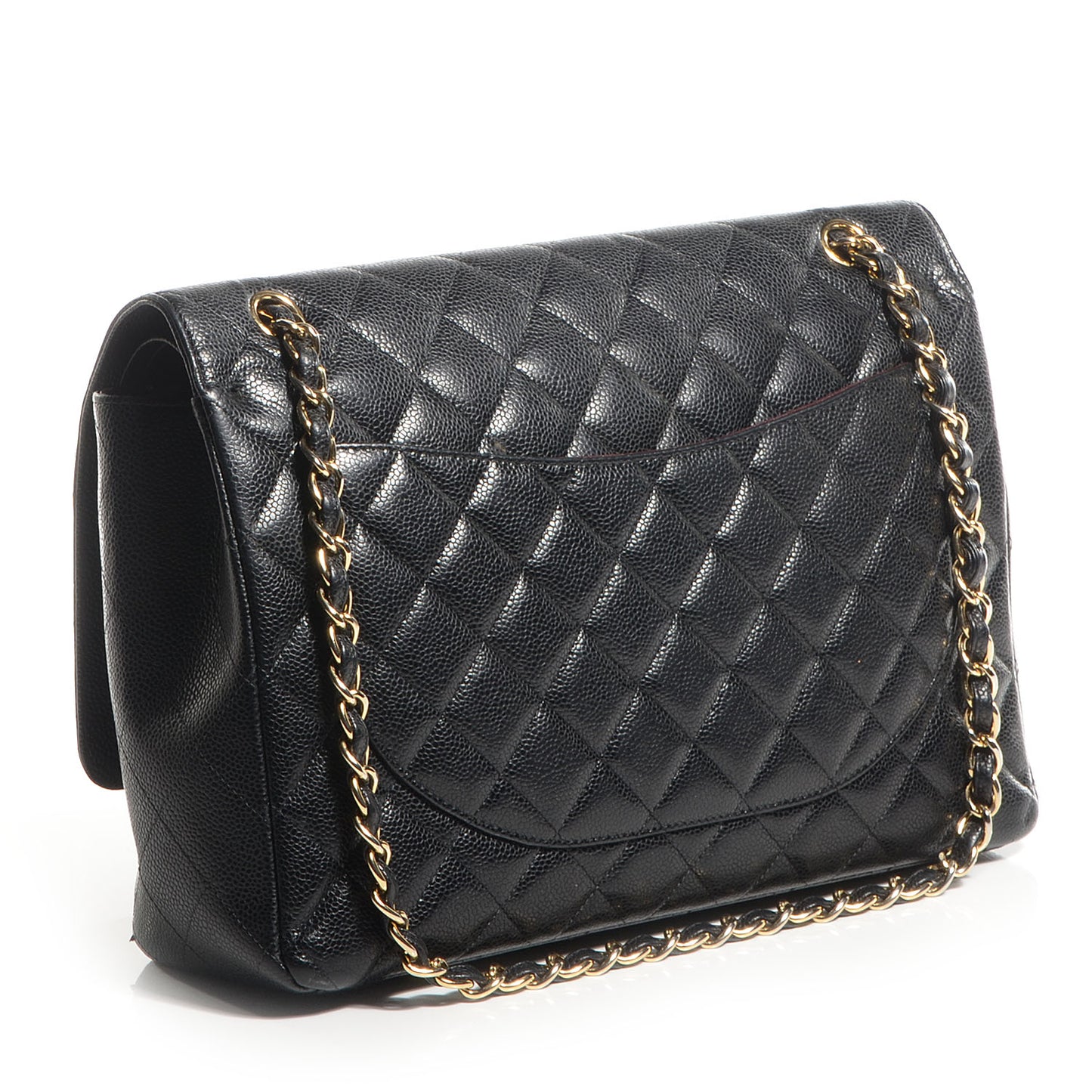Caviar Quilted Maxi Double Flap Black