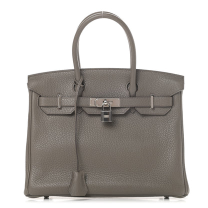 Hermes Taurillon Clemence Birkin 30 Etain 1 of 17