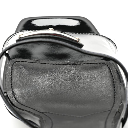 Prada Plexiglass Vernice Metal Triangle Logo 65mm Slide Sandals 36.5 Black 8 of 9