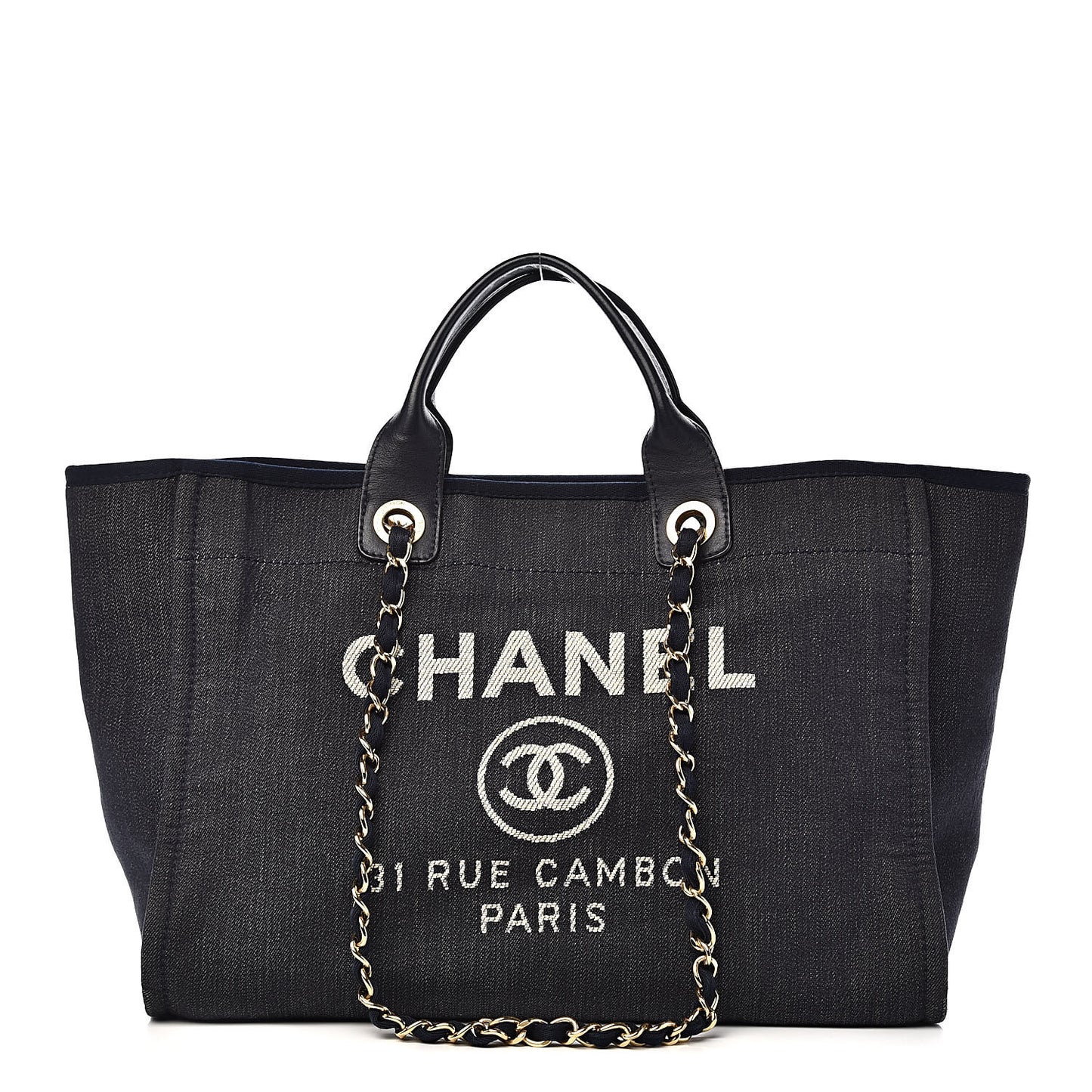Denim Large Deauville Tote Dark Blue