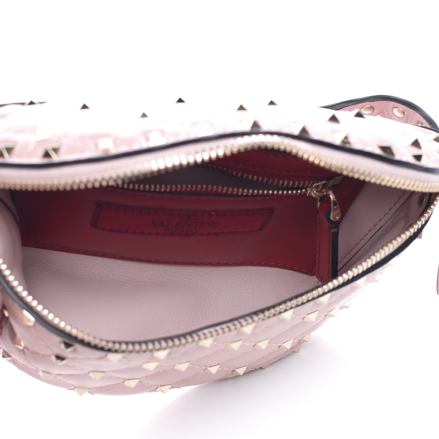 Lambskin Rockstud Spike Belt Bag 85 Water Rose