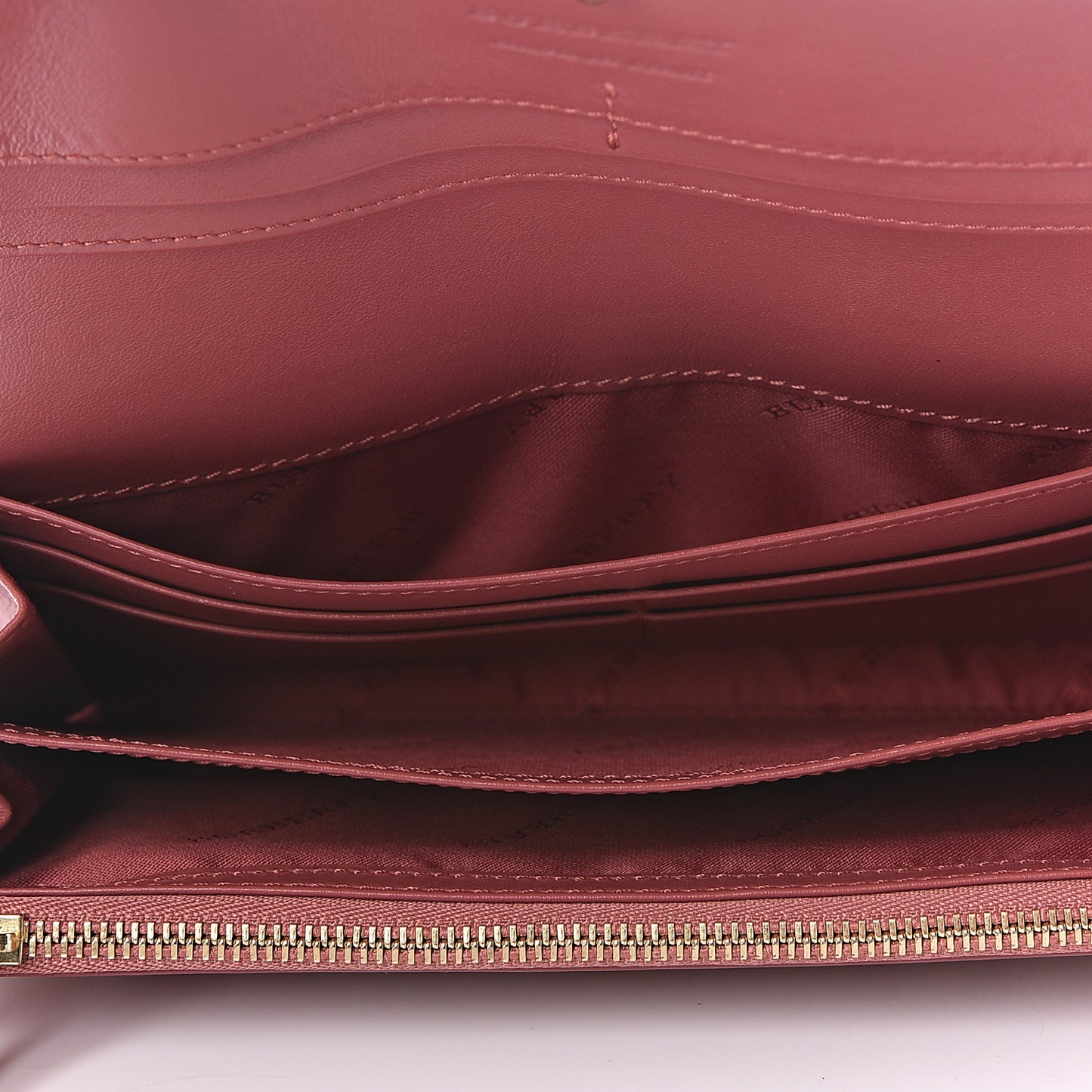Calfskin Horseferry Check Porter Continental Wallet Copper Pink