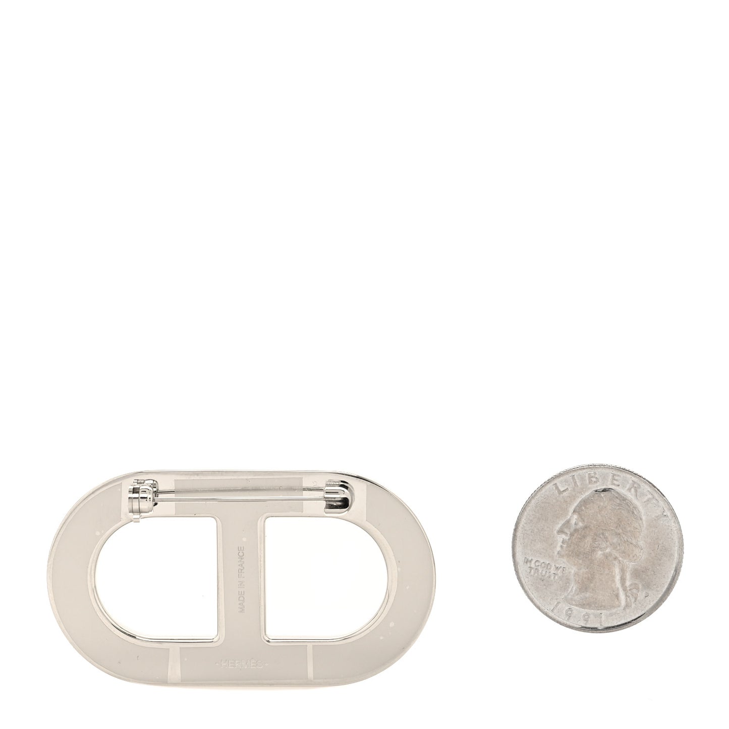 Palladium Plated Metal Epsom Chaine d'Ancre Badge Gris Etain
