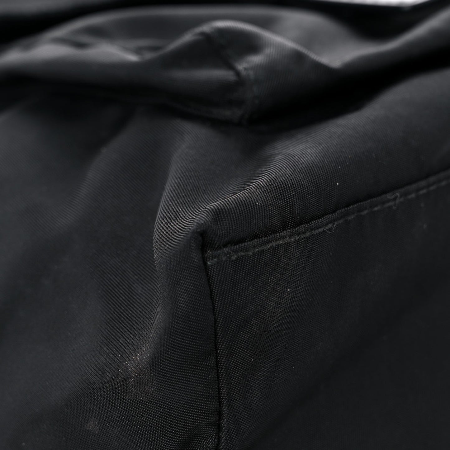 Nylon Vela Drawstring Shopping Tote Black