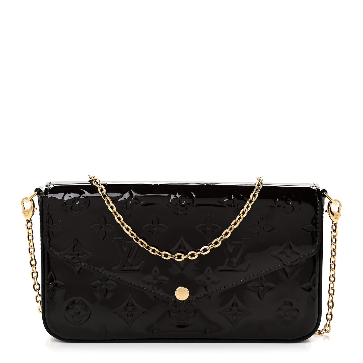 Louis Vuitton Vernis Pochette Felicie Chain Wallet Amarante 1 of 12