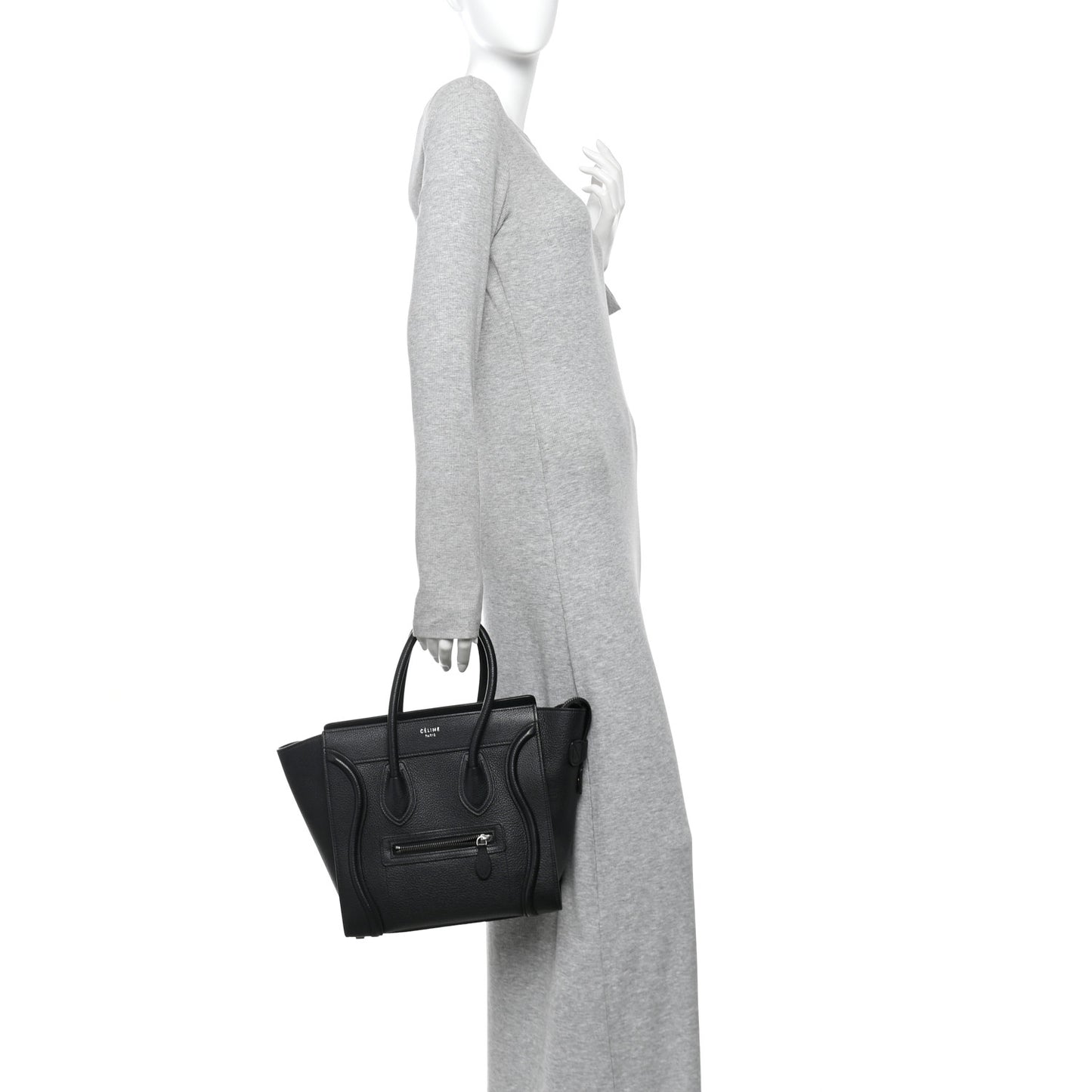 Drummed Calfskin Micro Luggage Black
