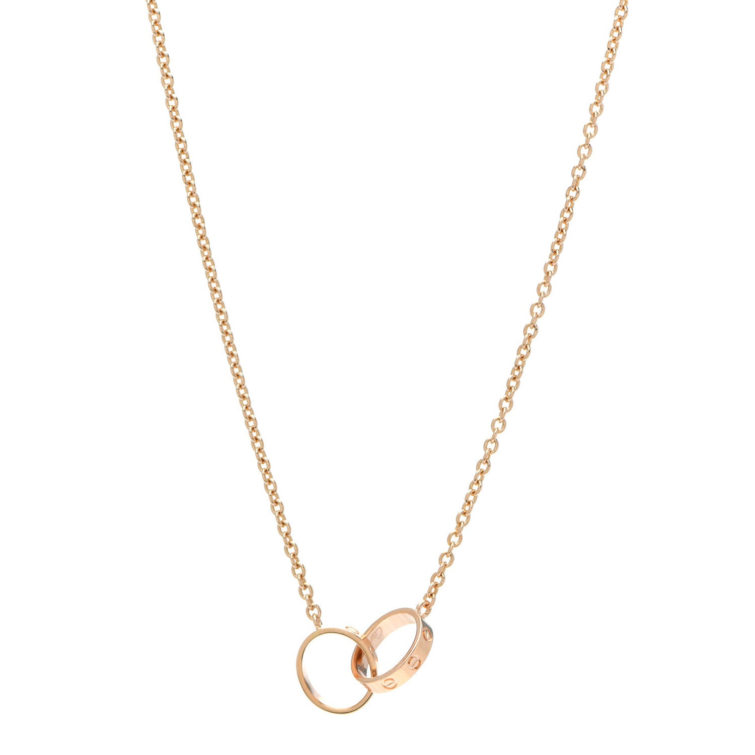 Cartier 18K Pink Gold Interlocking LOVE Necklace 1 of 5