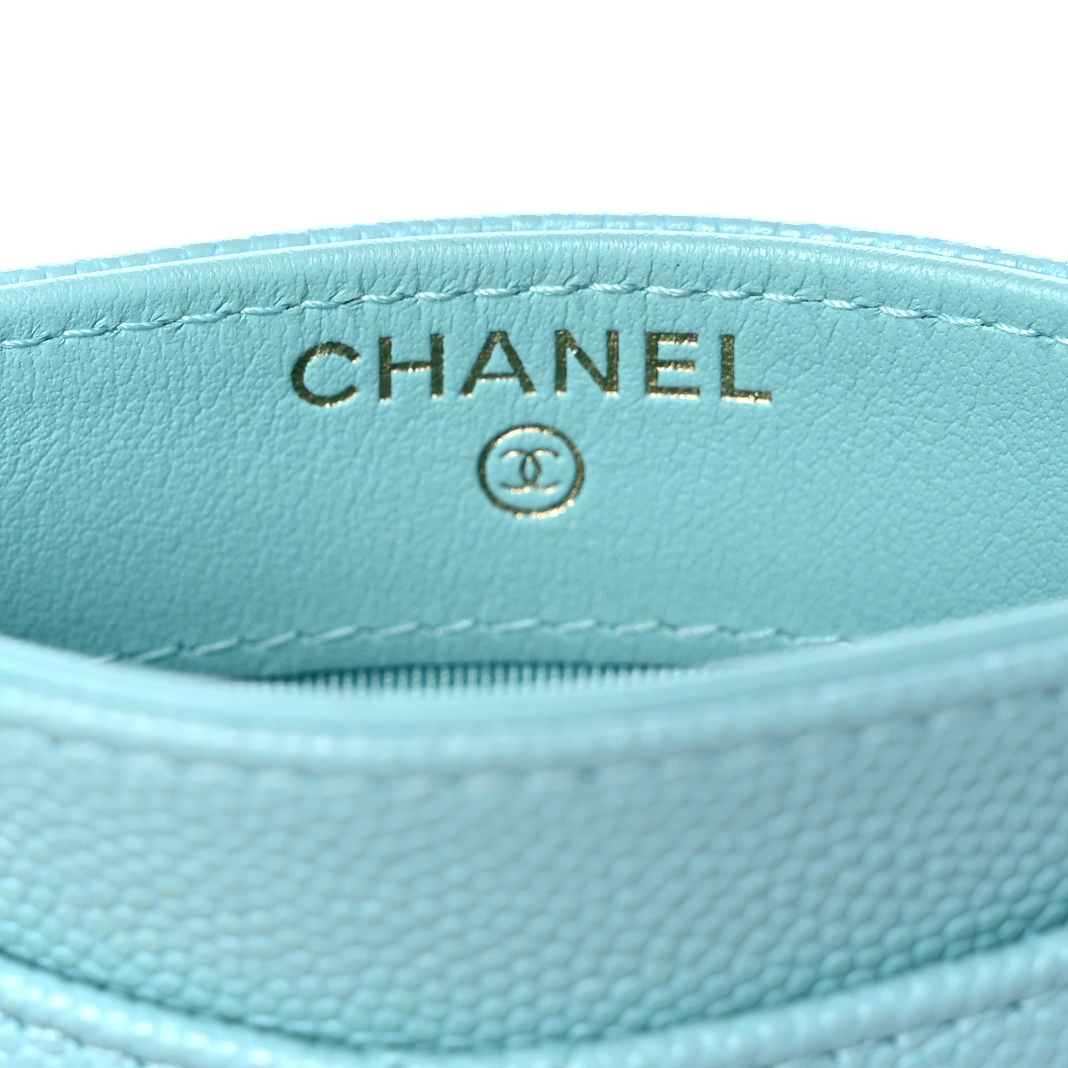 Chanel Caviar Quilted Card Holder Light Blue 6 of 10