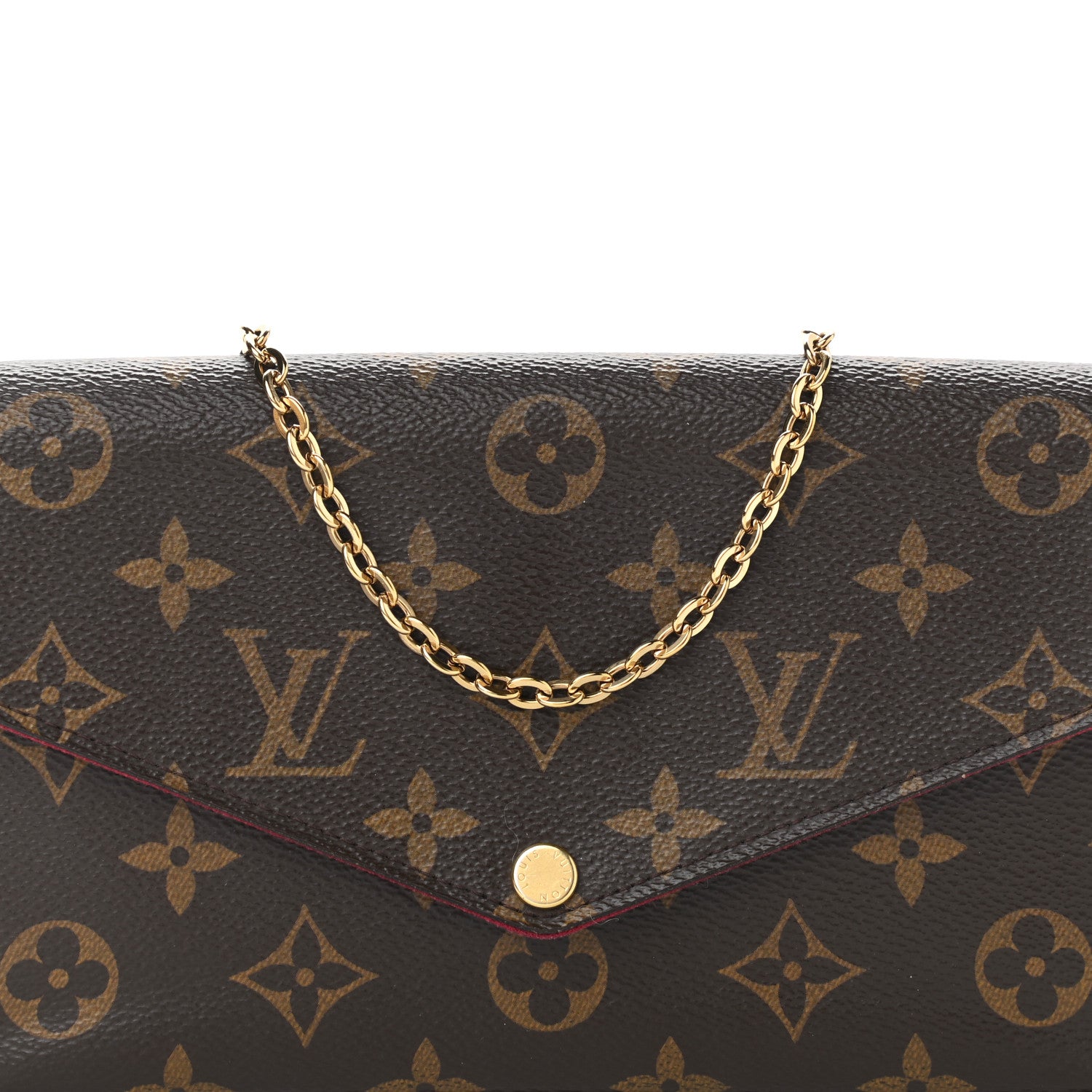 Louis Vuitton Monogram Pochette Felicie Chain Wallet Fuchsia 9 of 14
