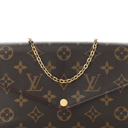 Louis Vuitton Monogram Pochette Felicie Chain Wallet Fuchsia 9 of 14