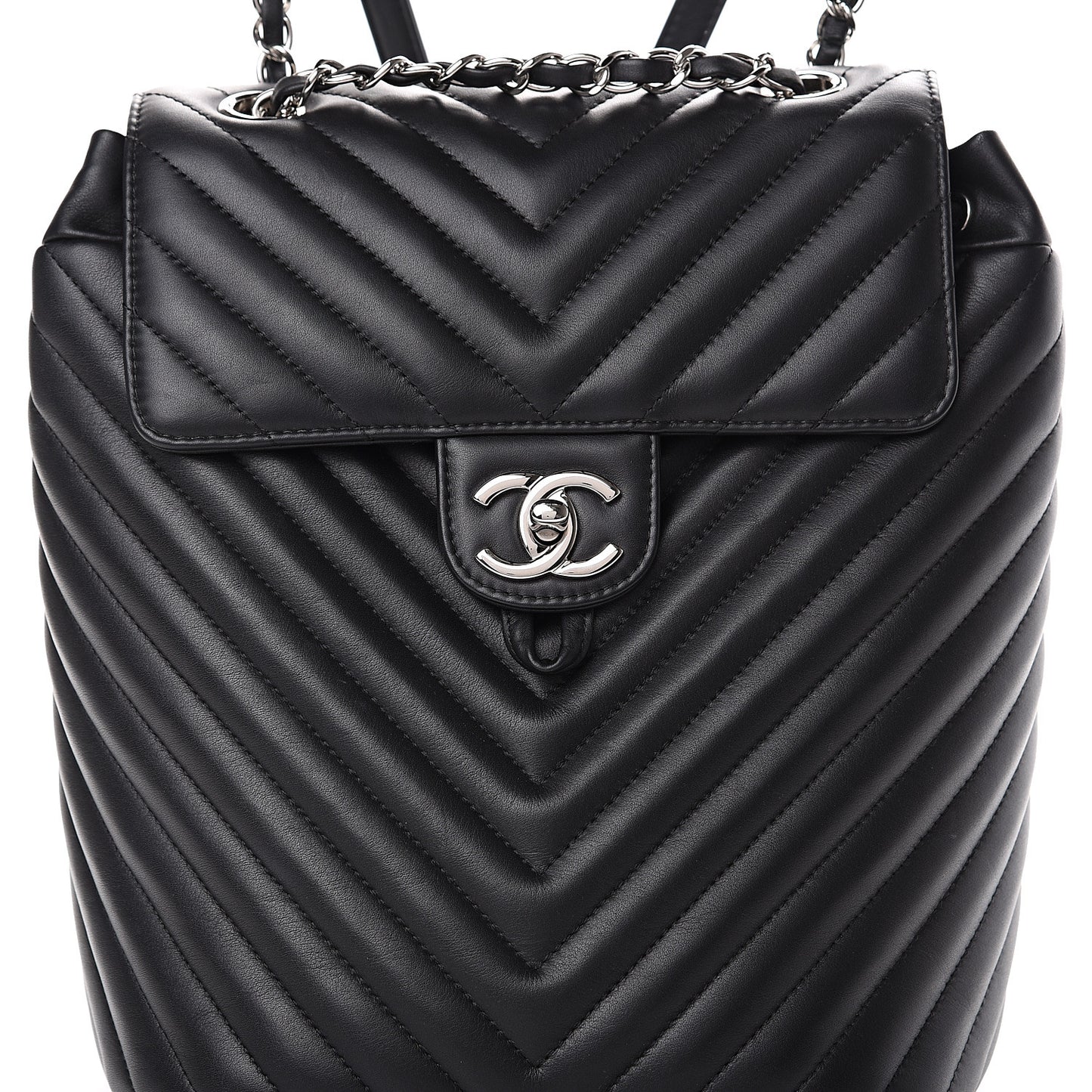 Lambskin Chevron Quilted Small Urban Spirit Backpack Black