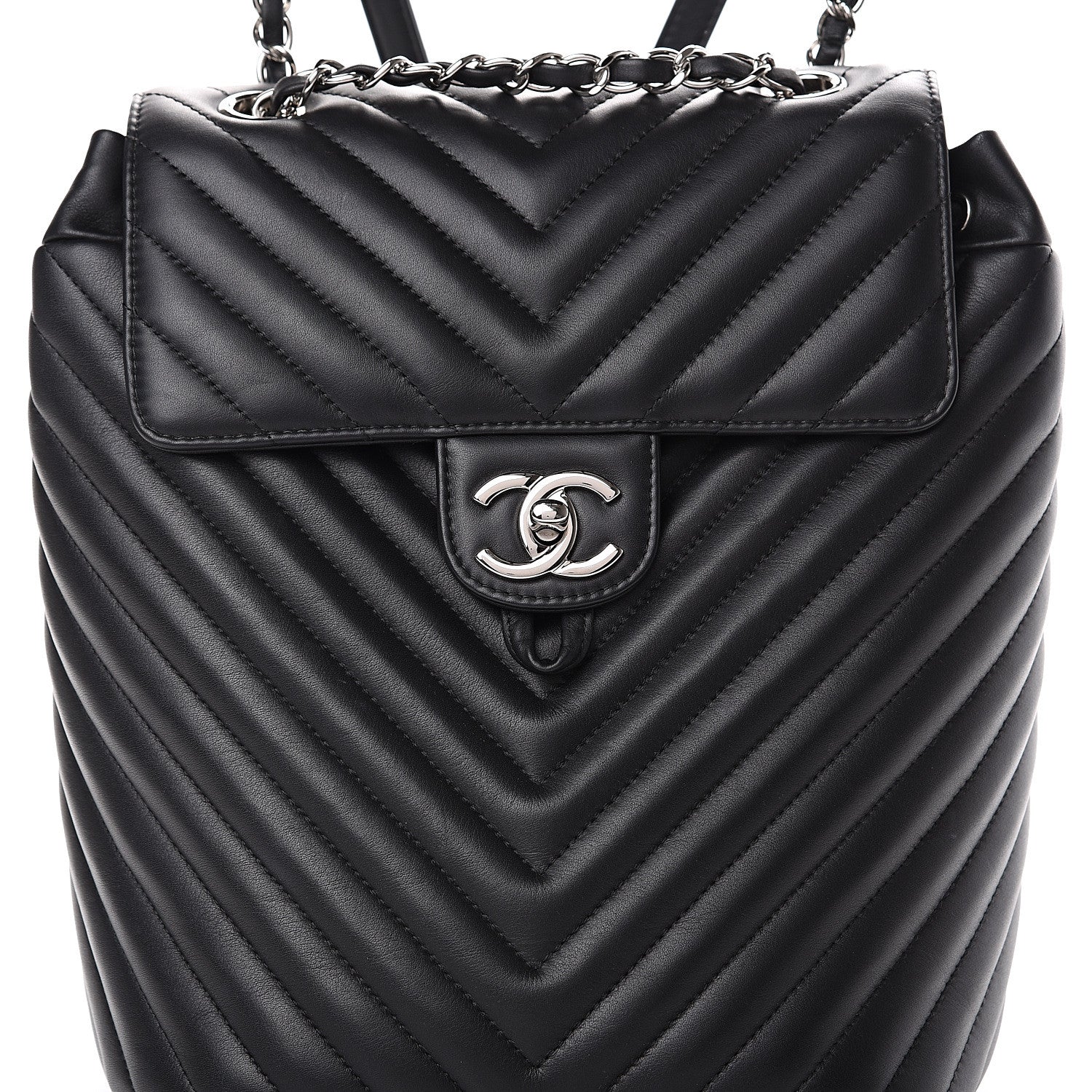 Chanel Lambskin Chevron Quilted Small Urban Spirit Backpack Black 7 of 9