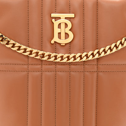 Burberry Lambskin Quilted Small Lola Bucket Bag Maple Brown 8 of 10