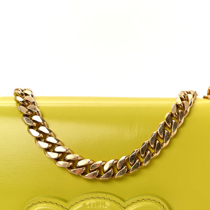 Celine Shiny Calfskin Cuir Triomphe Chain Shoulder Bag Anis 8 of 10