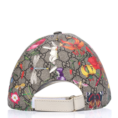 Gucci GG Supreme Flora Claudia Baseball Hat 58 L White 2 of 4