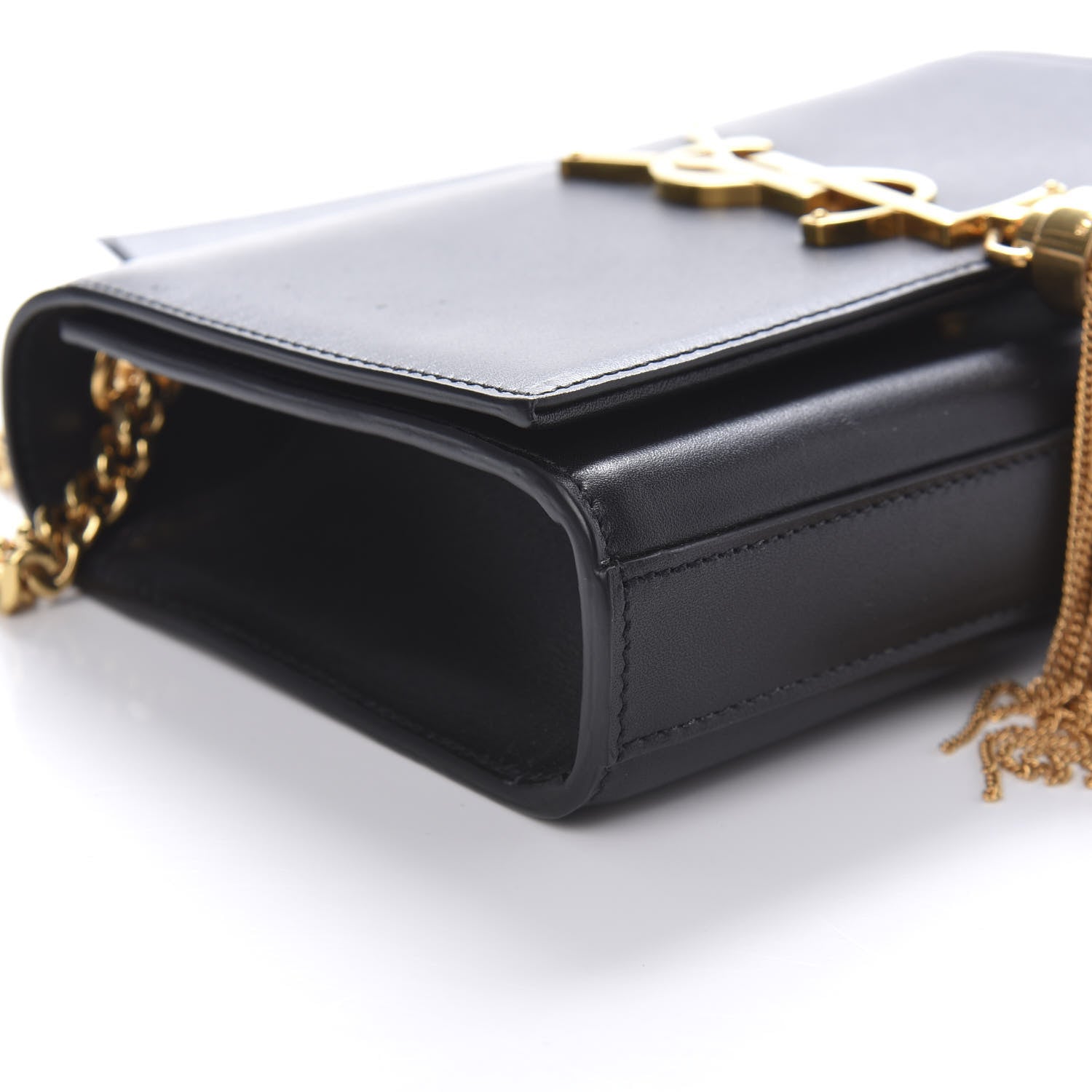 Saint Laurent Smooth Calfskin Small Classic Monogram Kate Tassel Satchel Black 6 of 9