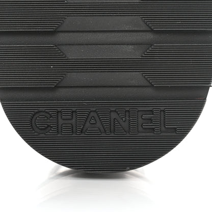 Chanel Shiny Goatskin Calfskin Quilted Lace Up Combat Boots 37 Black 7 of 11
