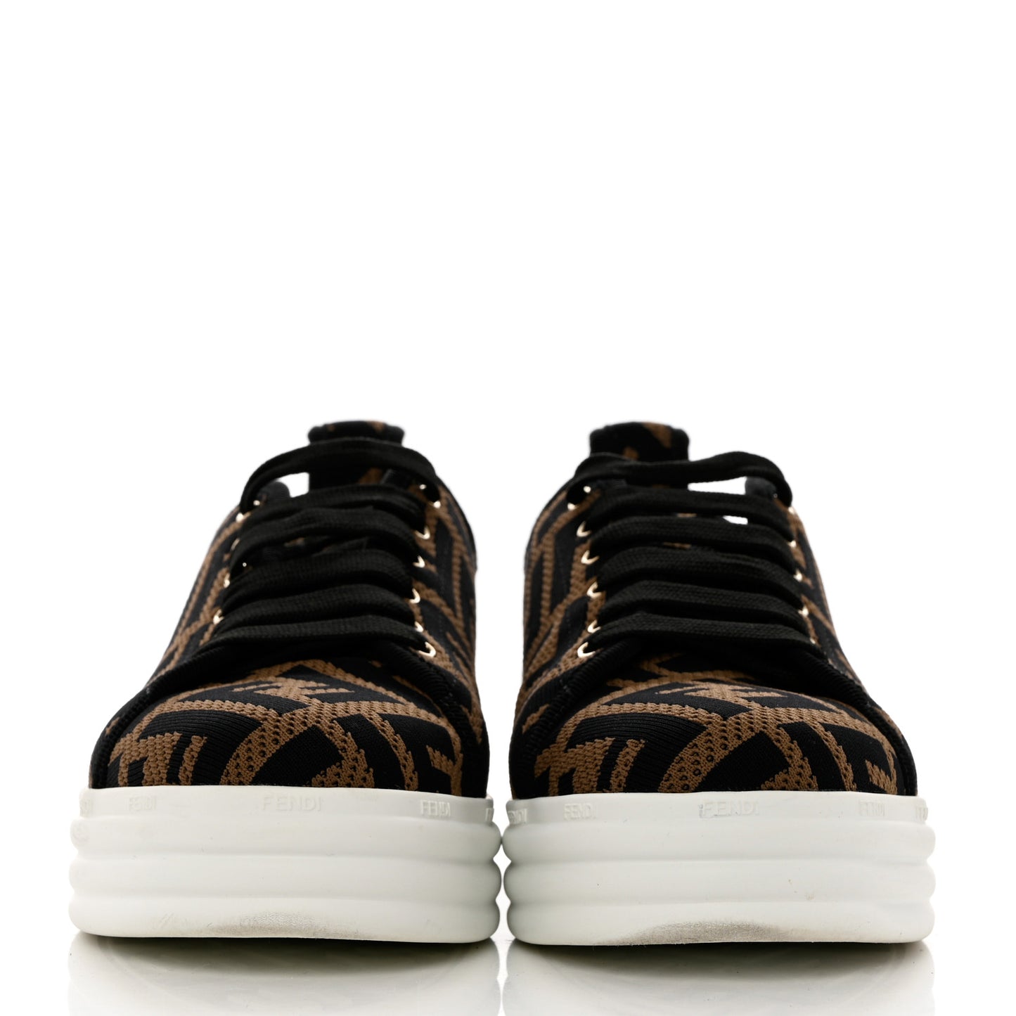 Fabric FF Micro-Perforated Rise Low Top Sneakers 36 Tobacco Black