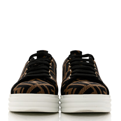 Fendi Fabric FF Micro-Perforated Rise Low Top Sneakers 36 Tobacco Black 2 of 9