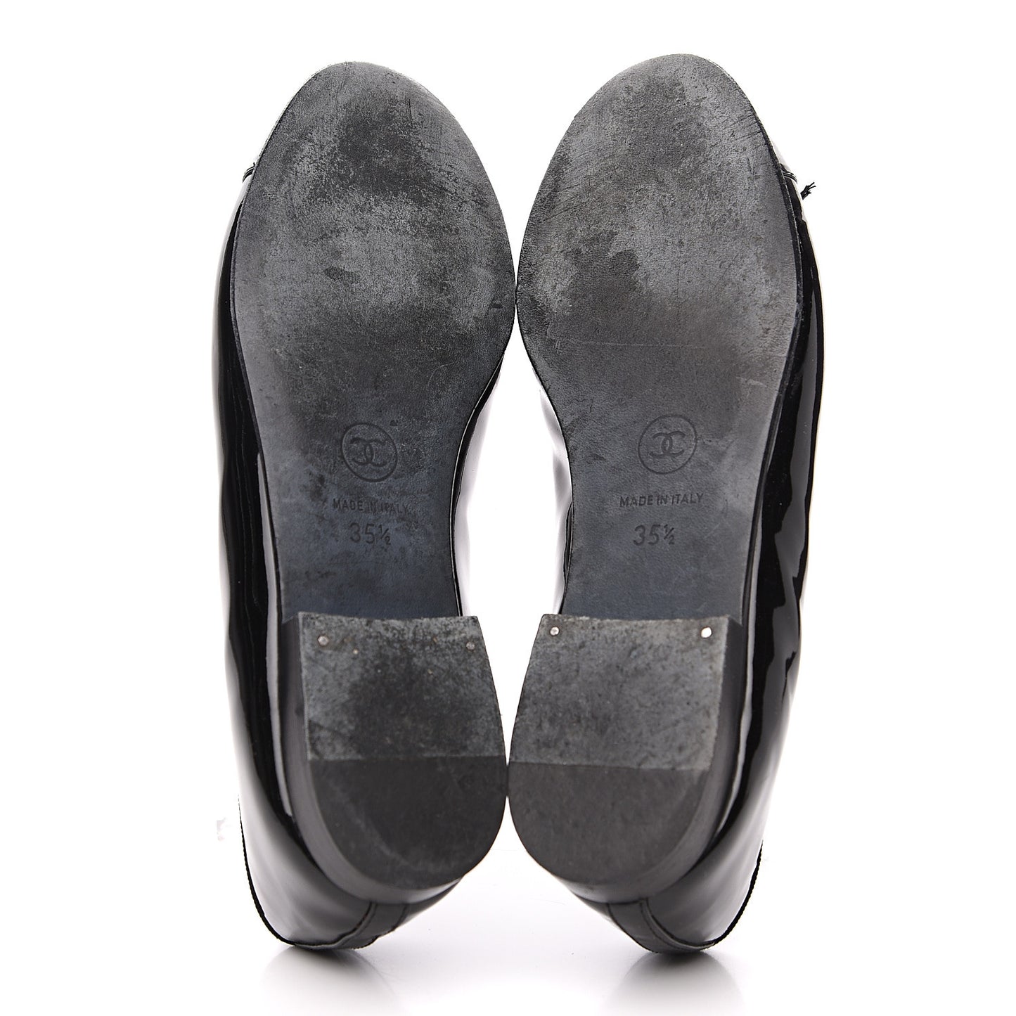 Patent CC Cap Toe Ballerina Flats 35.5 Black