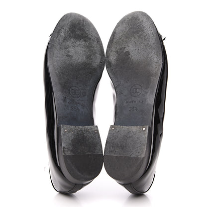 Chanel Patent CC Cap Toe Ballerina Flats 35.5 Black 8 of 8
