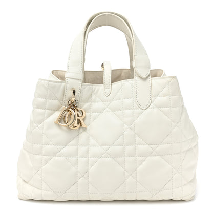 Christian Dior Calfskin Macrocannage Medium Toujours White White 1 of 14