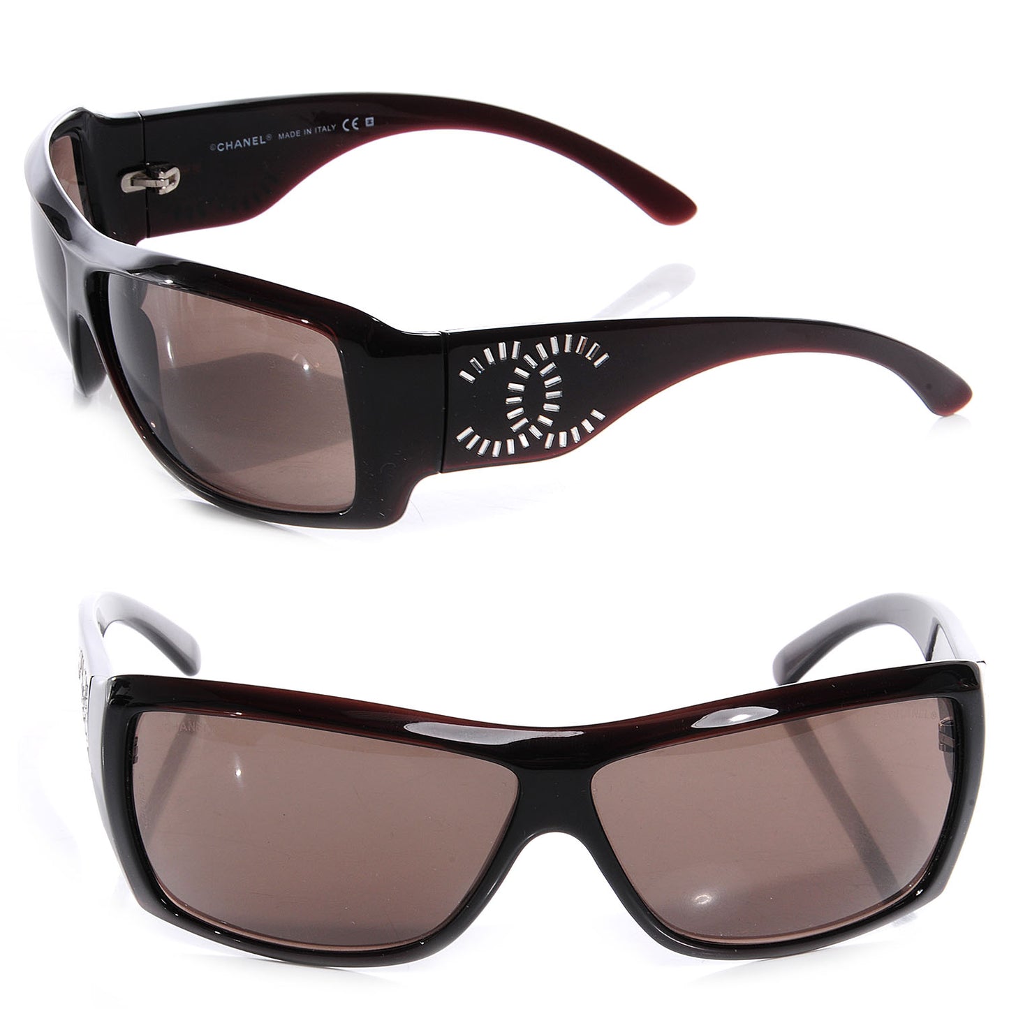 Crystal Baguette CC Sunglasses 6021-B Brown