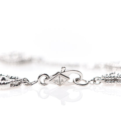 Van Cleef & Arpels 18K White Gold Diamond 6 Motifs Sweet Alhambra Bracelet 4 of 5