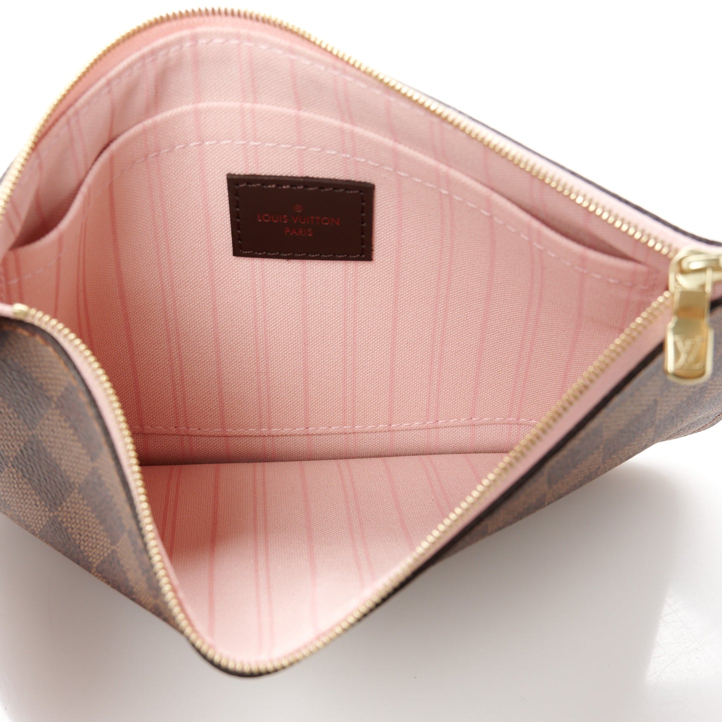 Damier Ebene Neverfull MM GM Pochette Rose Ballerine