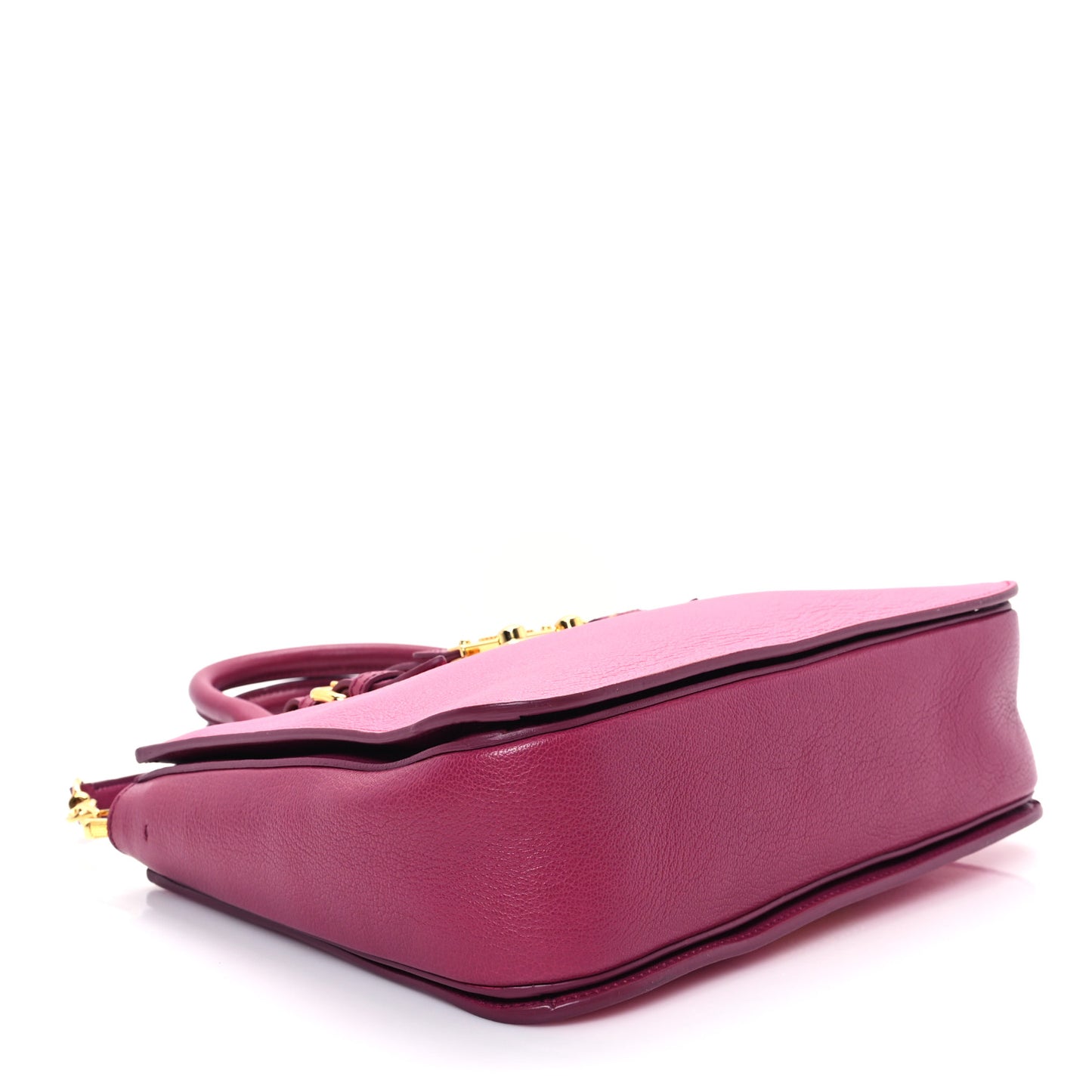 Goatskin Madras Bi-Color Shopping Tote Pink Malva