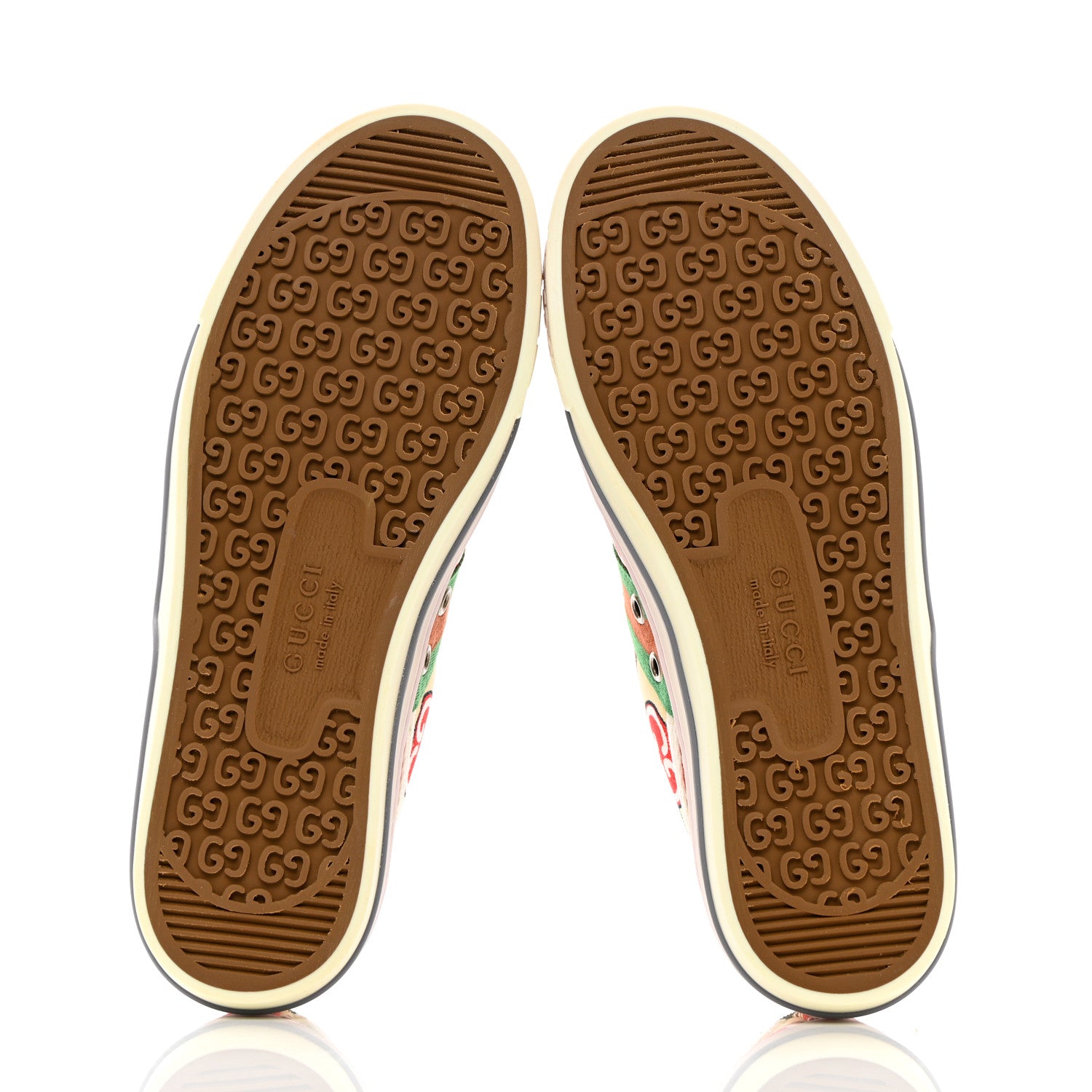 Gucci Canvas Web GG Apple Womens 1977 Tennis Sneakers 38.5 Ivory Red Mystic White New Shamarock 5 of 8
