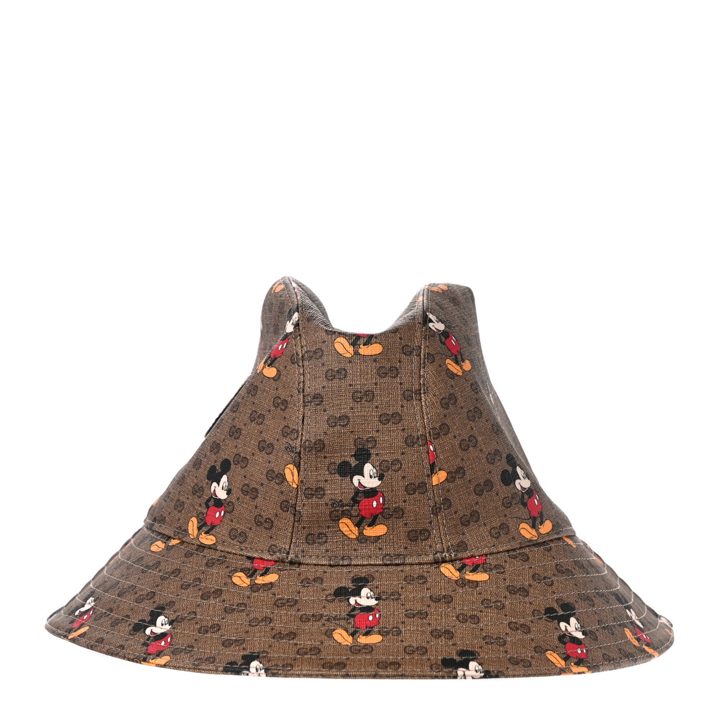 X DISNEY Mini Vintage GG Supreme Monogram Mickey Mouse Trent Bucket Hat M Beige Ebony Yellow