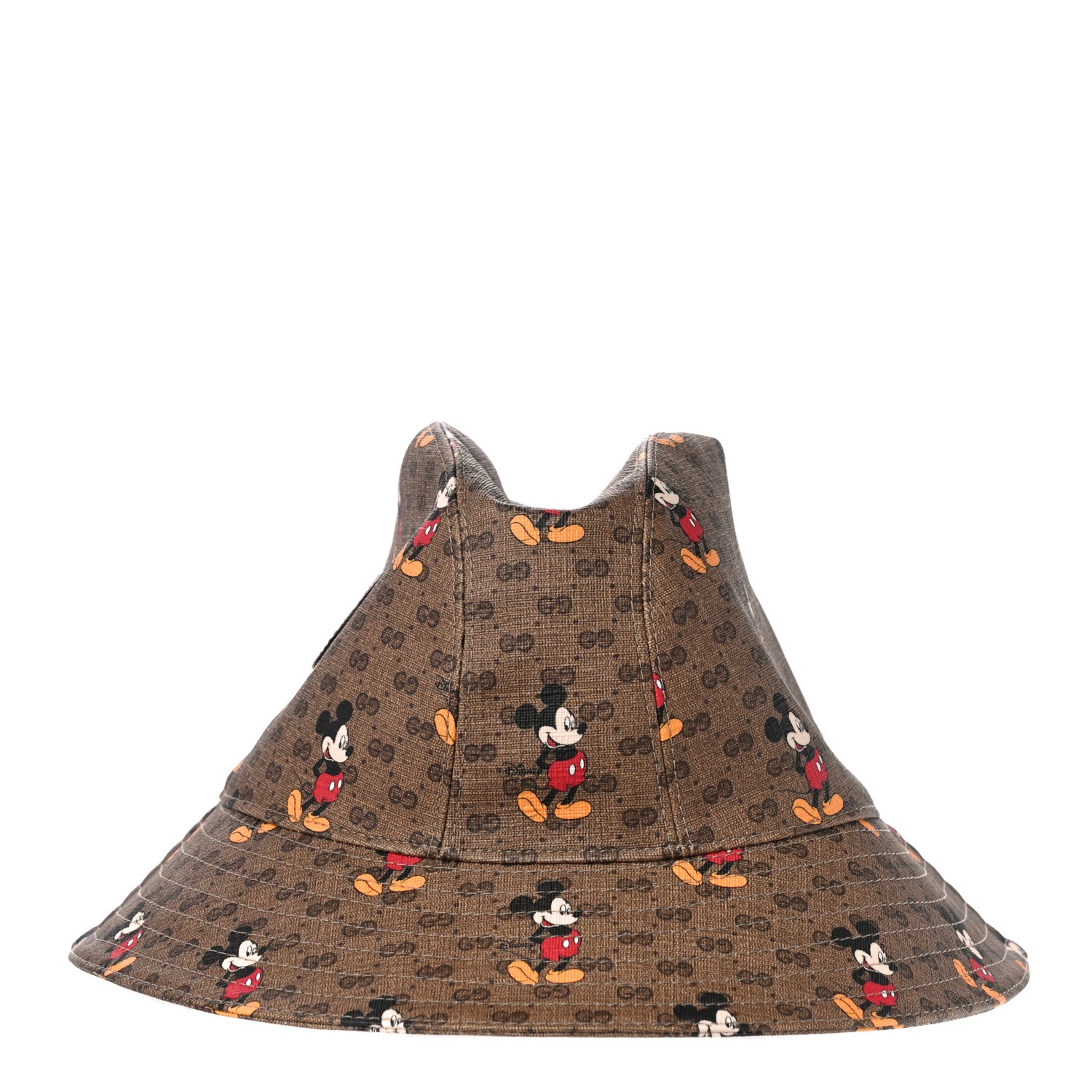 Gucci X DISNEY Mini Vintage GG Supreme Monogram Mickey Mouse Trent Bucket Hat M Beige Ebony Yellow 4 of 10