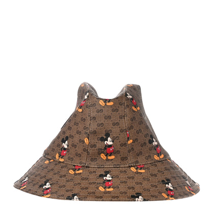 Gucci X DISNEY Mini Vintage GG Supreme Monogram Mickey Mouse Trent Bucket Hat M Beige Ebony Yellow 4 of 10