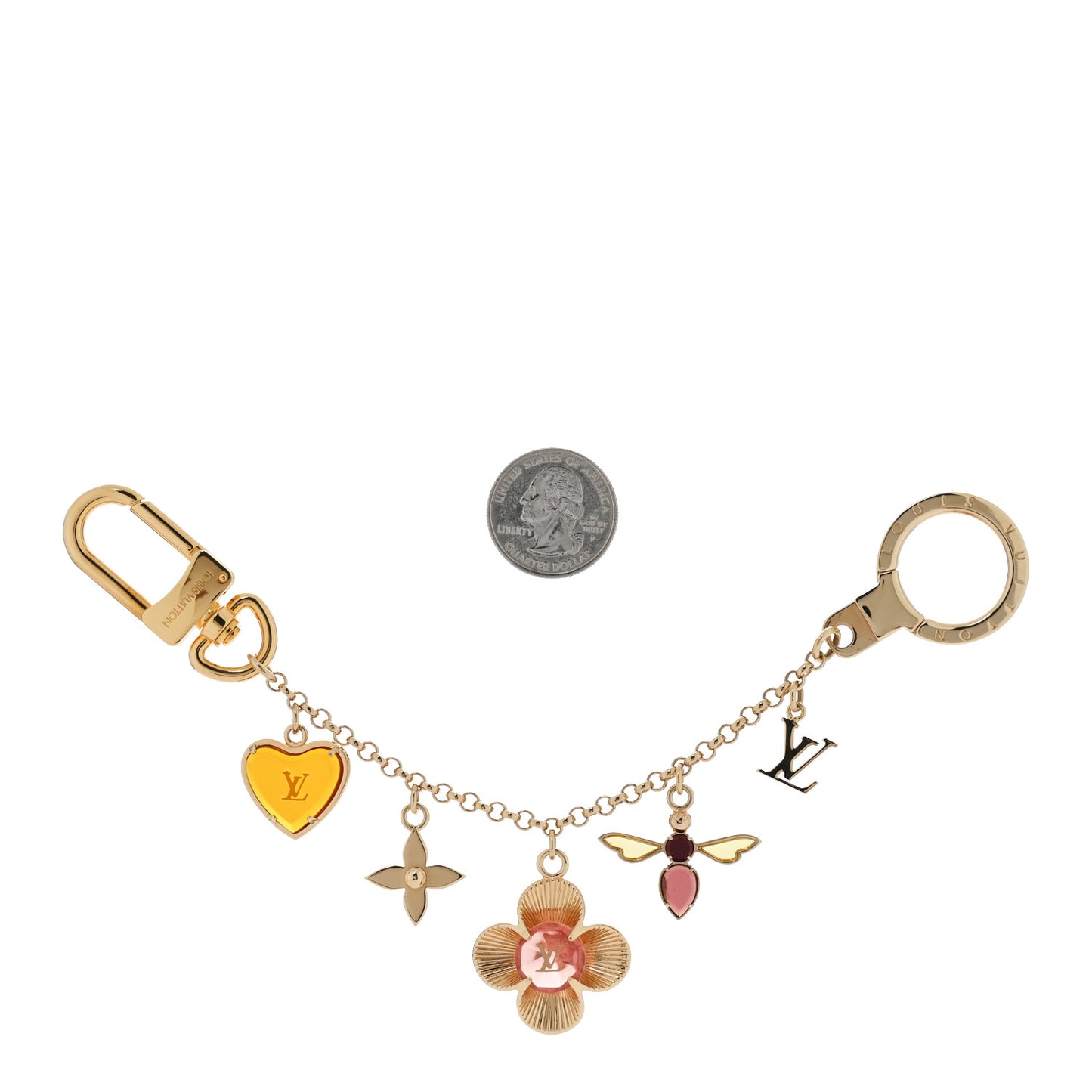 Bee Flower Chain Key Charm