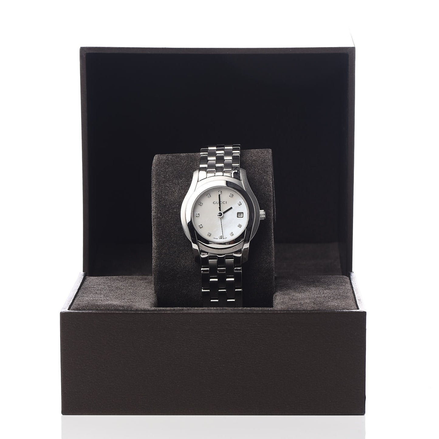 Stainless Steel Diamond Mother of Pearl 27mm 5500L Quartz Watch