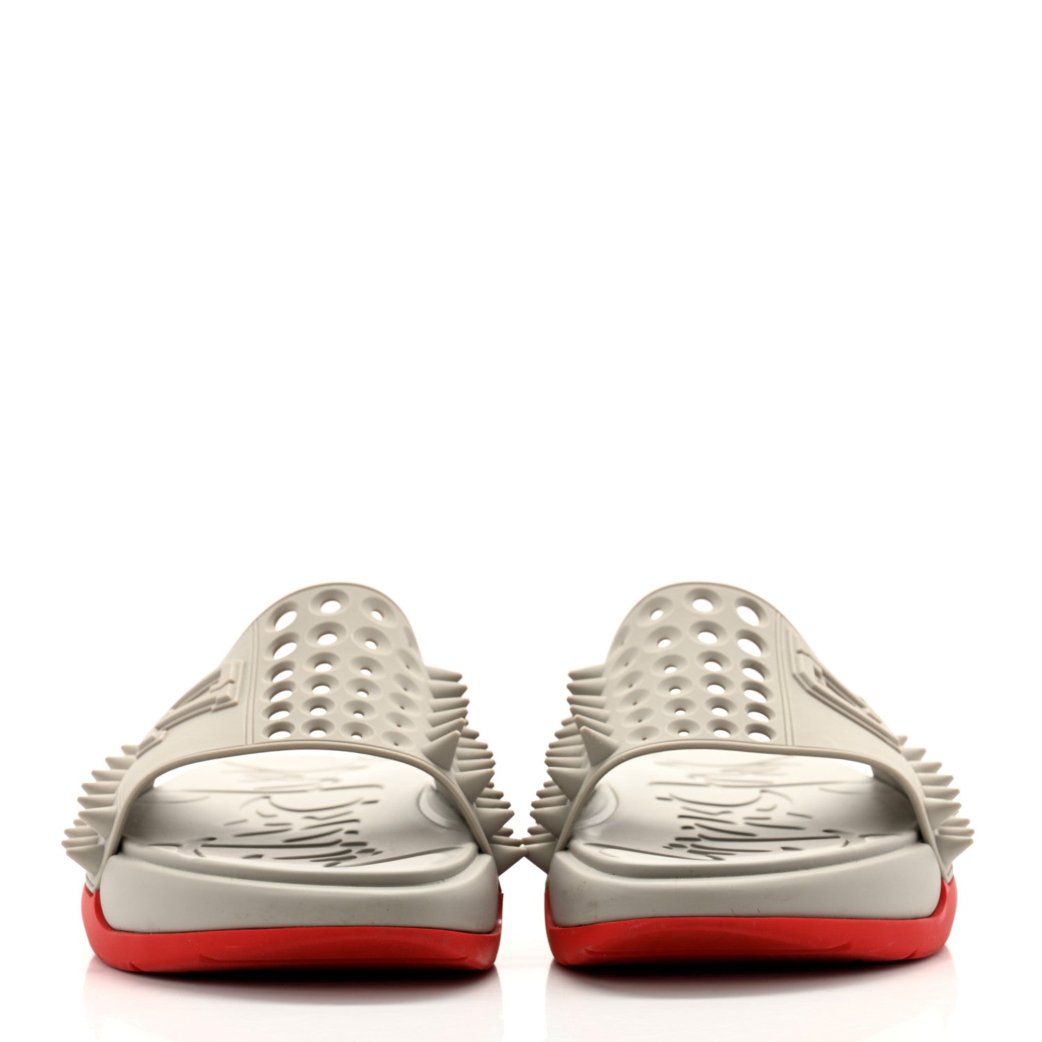 Christian Louboutin Rubber Take It Easy Flat Slide Sandals 41 Goose 2 of 9
