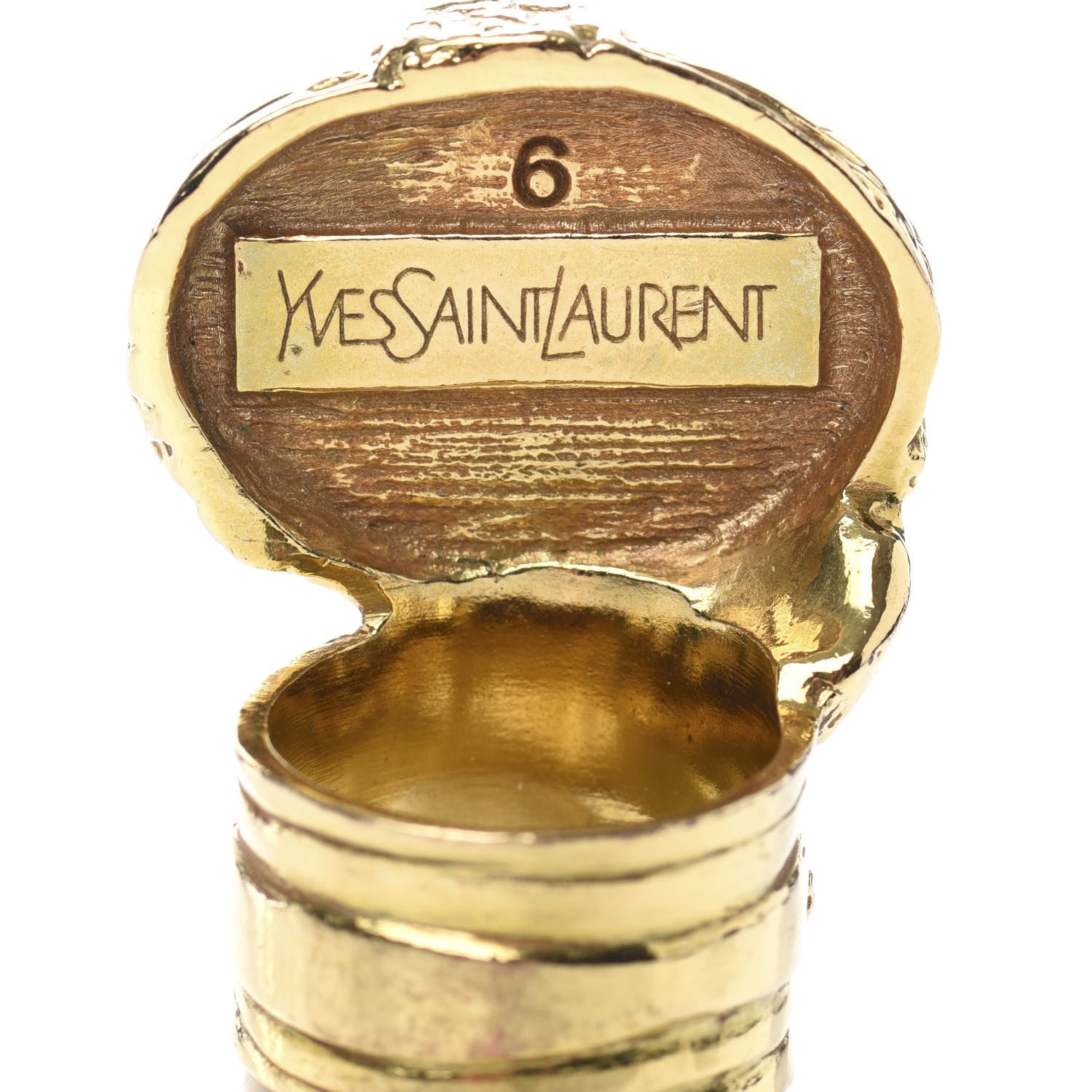 Saint Laurent Glass Cabochon Arty Ovale Ring 6 Turquoise 3 of 3