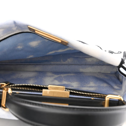 Fendi X JOSHUA VIDES Canvas Calfskin Flower Clouds Embroidered Medium Peekaboo Iconic Satchel California Sky 5 of 12